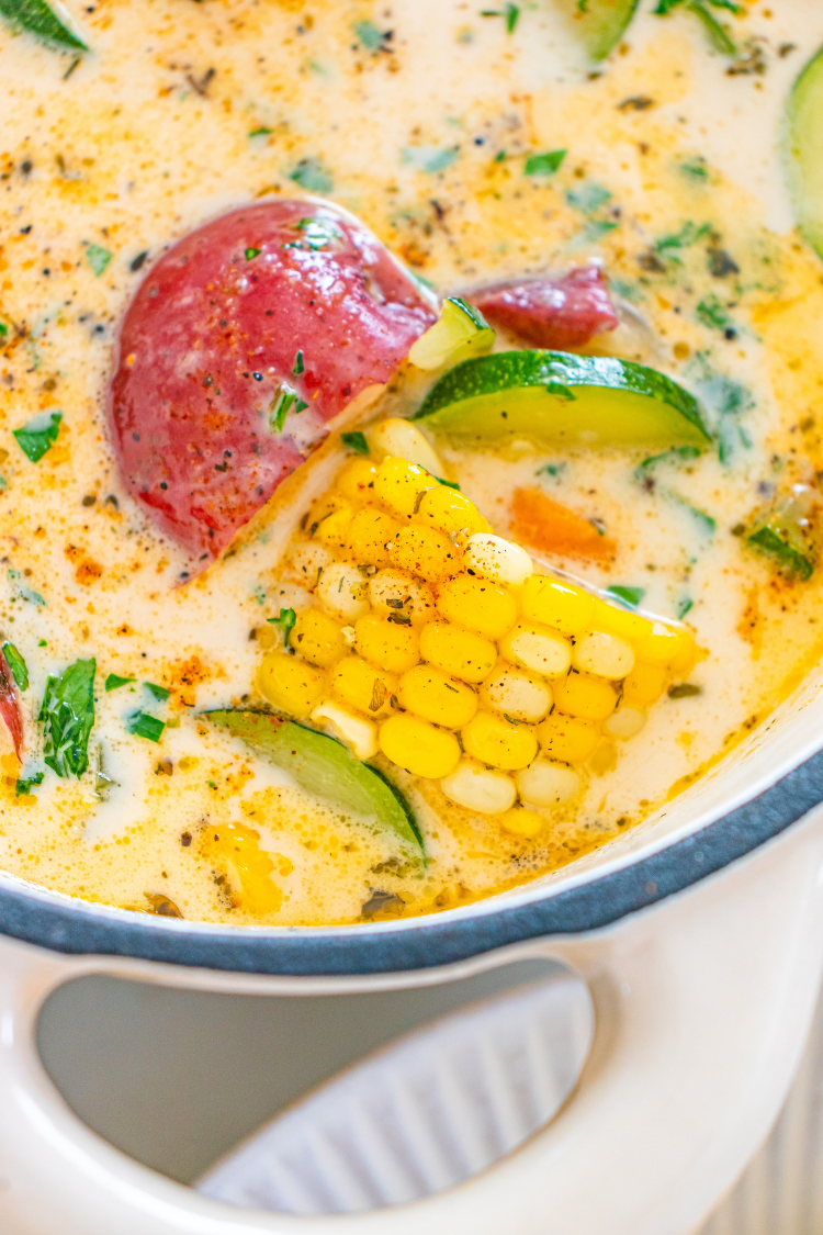 Exclusive Summer Corn and Zucchini Chowder