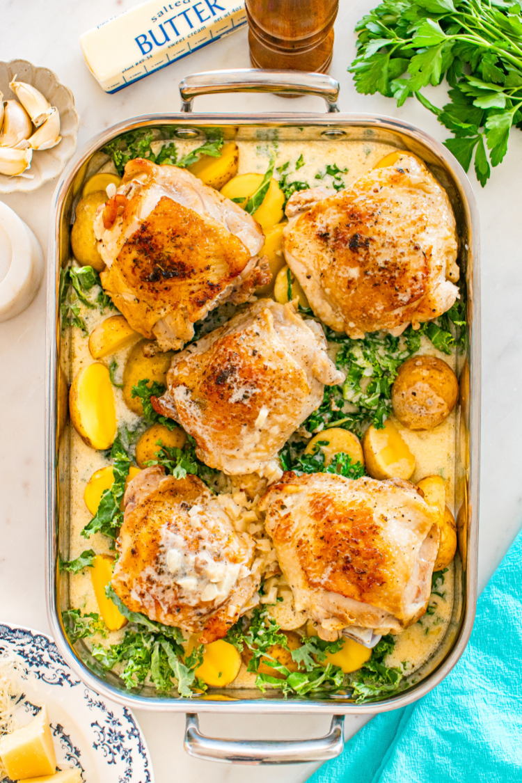 Exclusive Creamy Garlic Parmesan Chicken Thighs