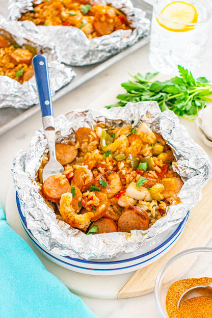 Exclusive Oven Baked Jambalaya Foil Packets