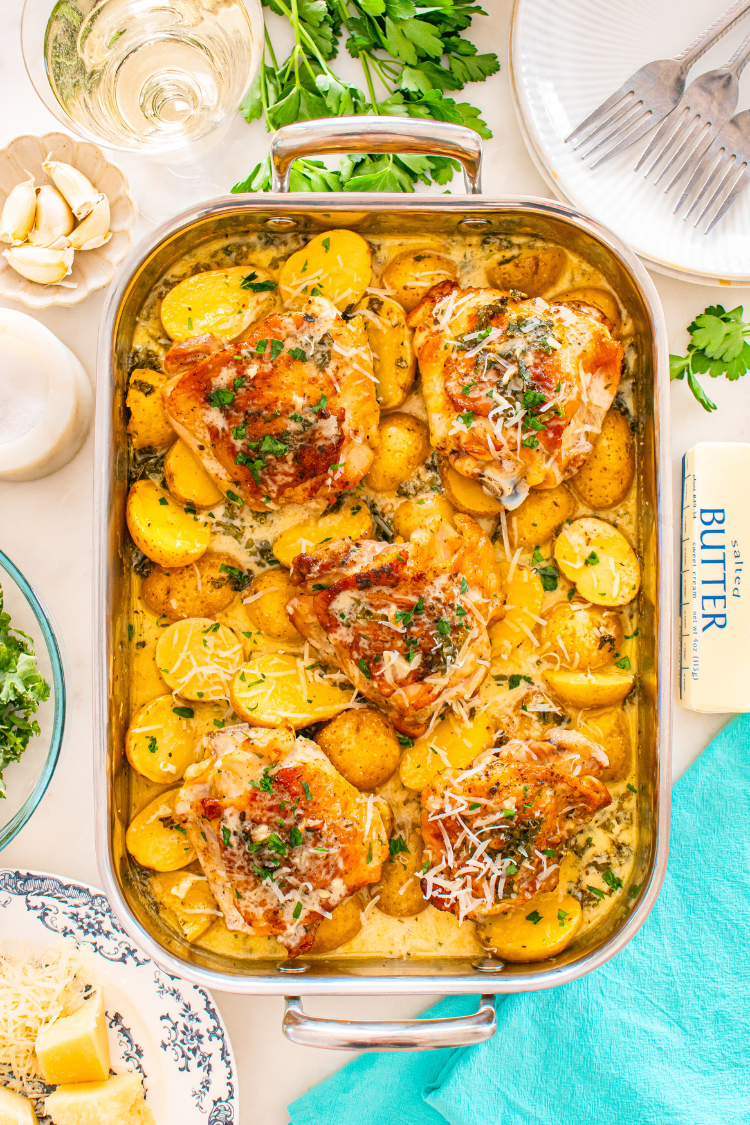 Exclusive Creamy Garlic Parmesan Chicken Thighs
