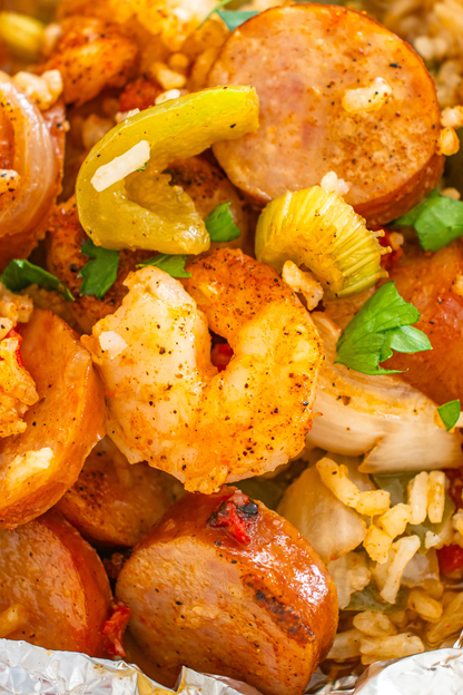 Exclusive Oven Baked Jambalaya Foil Packets