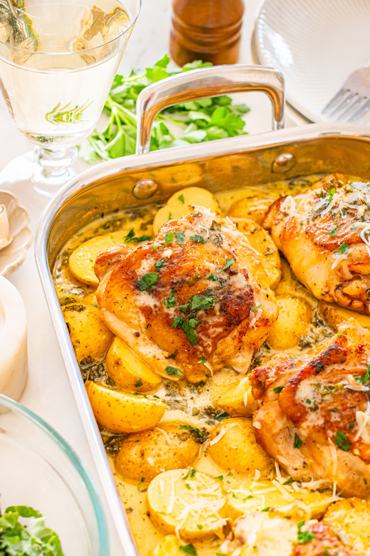 Exclusive Creamy Garlic Parmesan Chicken Thighs