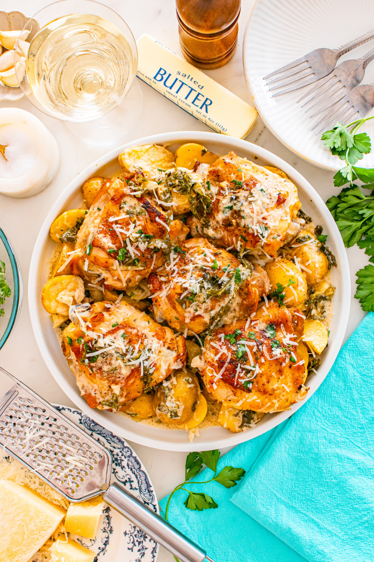 Exclusive Creamy Garlic Parmesan Chicken Thighs