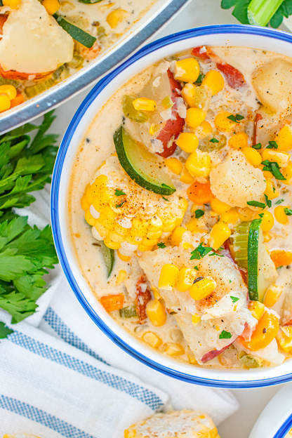 Exclusive Summer Corn and Zucchini Chowder