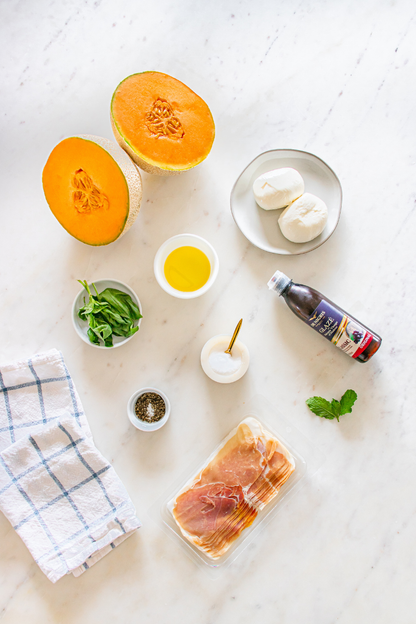 Exclusive Cantaloupe, Prosciutto, and Burrata Salad