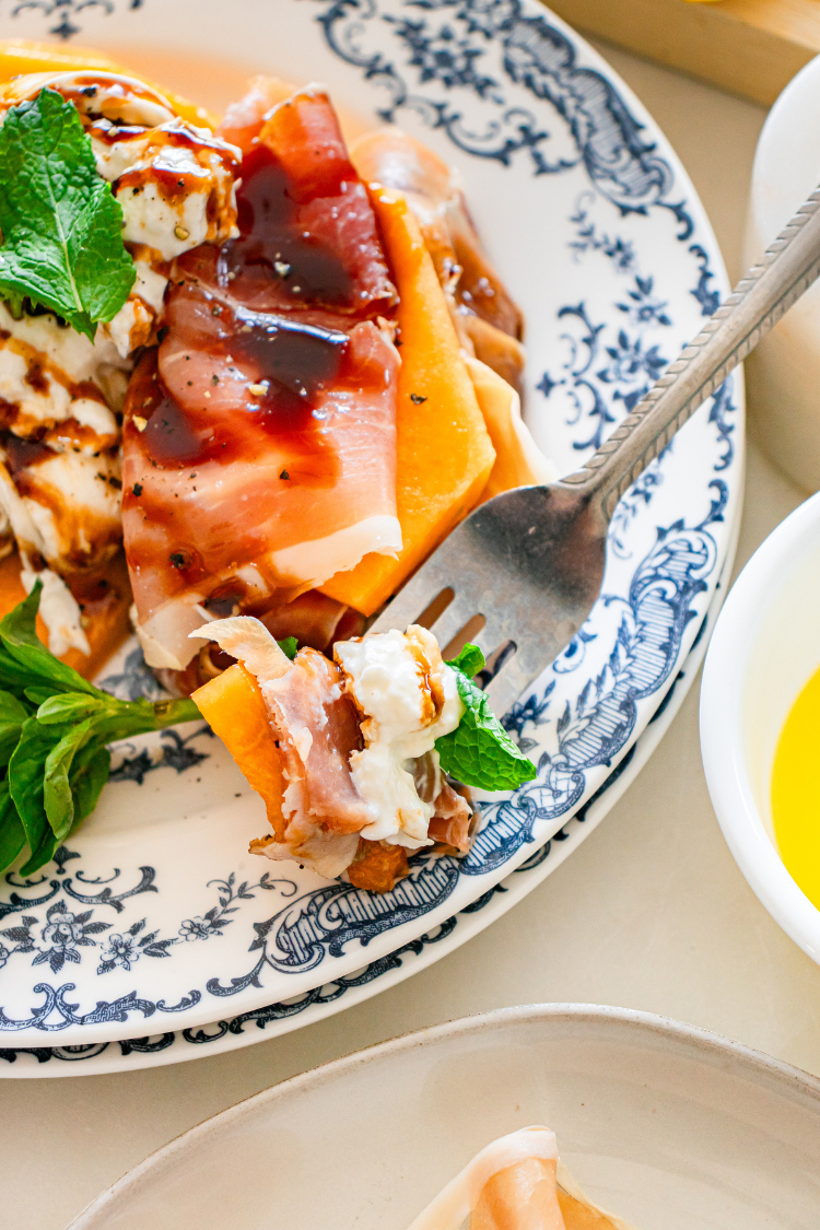 Exclusive Cantaloupe, Prosciutto, and Burrata Salad