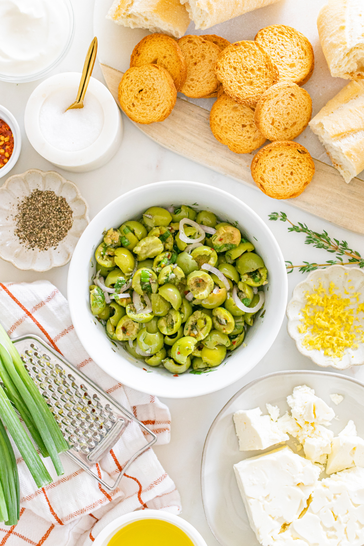 Exclusive Whipped Feta and Herby Olives Appetizer