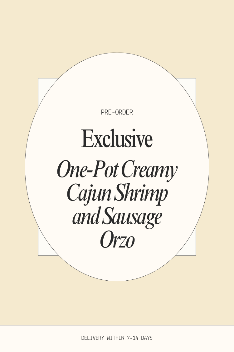 PRE-ORDER One-Pot Creamy Cajun Shrimp and Sausage Orzo