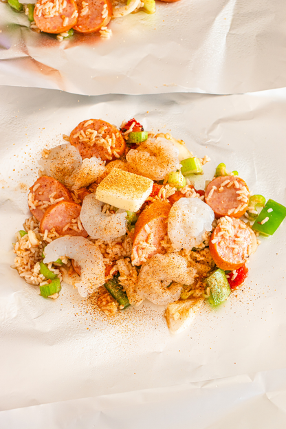 Exclusive Oven Baked Jambalaya Foil Packets
