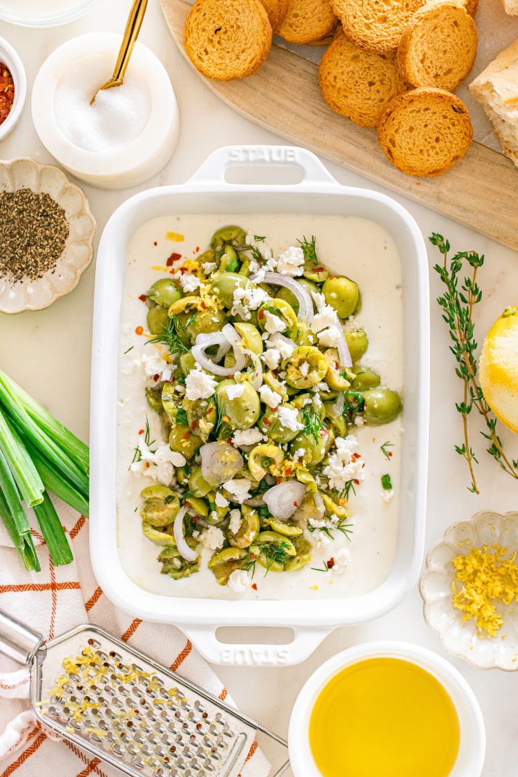 Exclusive Whipped Feta and Herby Olives Appetizer