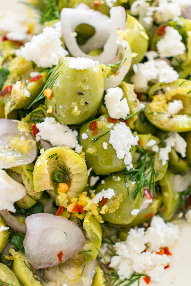 Exclusive Whipped Feta and Herby Olives Appetizer