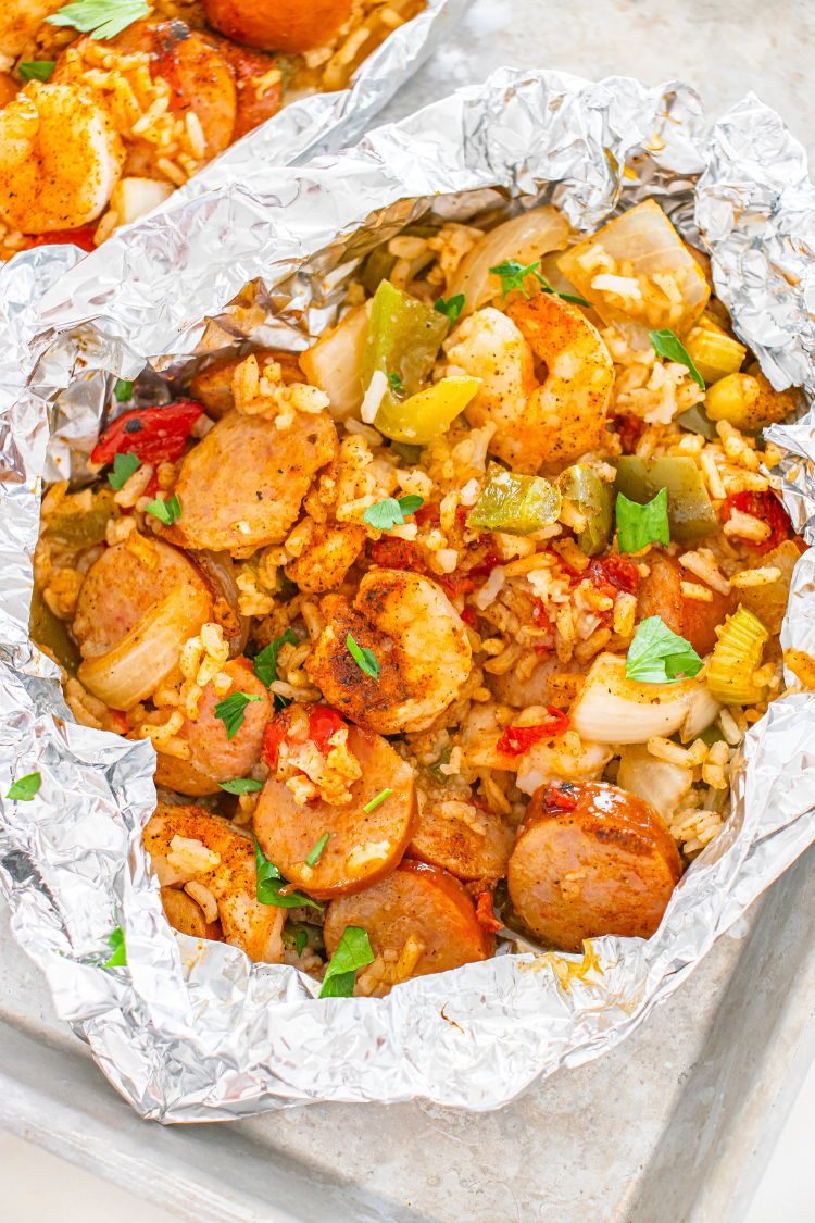 Exclusive Oven Baked Jambalaya Foil Packets