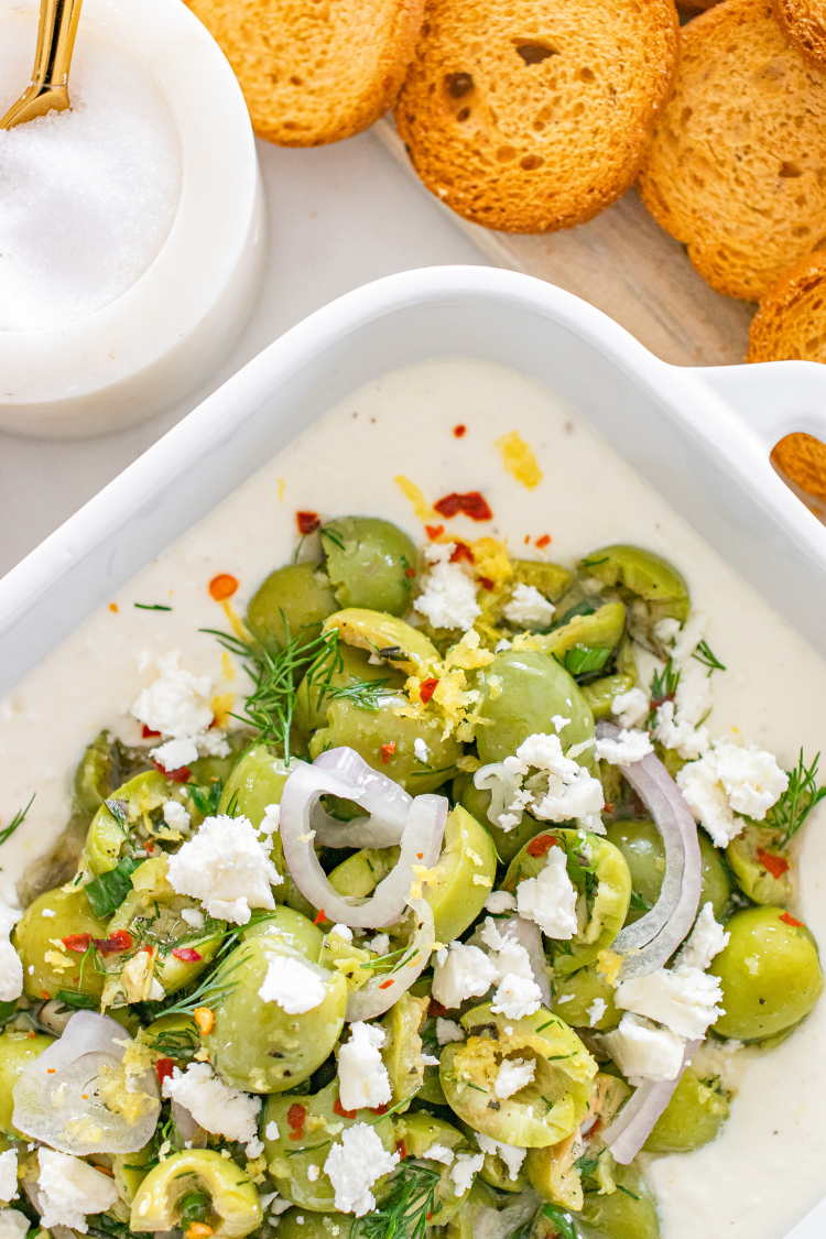 Exclusive Whipped Feta and Herby Olives Appetizer