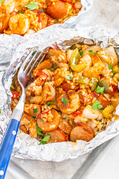 Exclusive Oven Baked Jambalaya Foil Packets